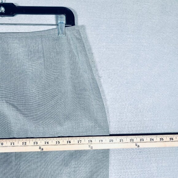Calvin Klein Skirt Suit Womens 8 Gray Wool Blend 2 Piece Blazer Ruffle Pencil - Picture 15 of 16
